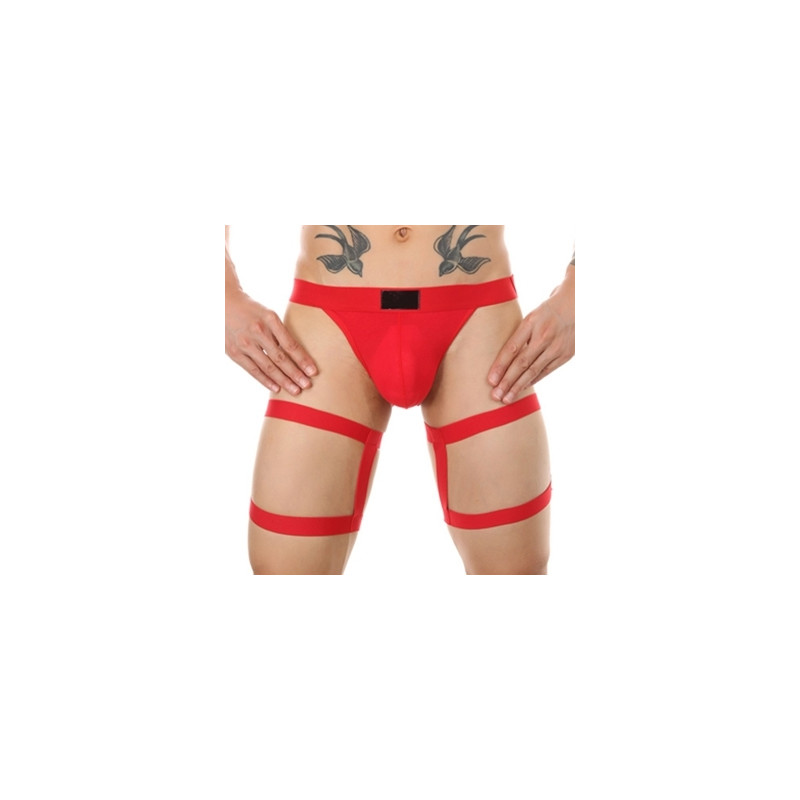 MenSexyWear String avec bandes élastiques Clelio Rouge